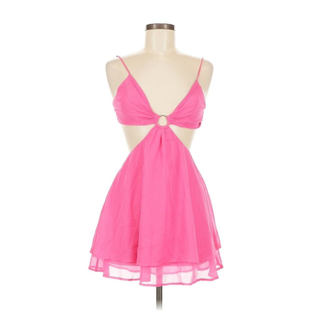 Lucy in the Sky Hot Pink Cutout Party Dress • Sz M • NWT • Backless